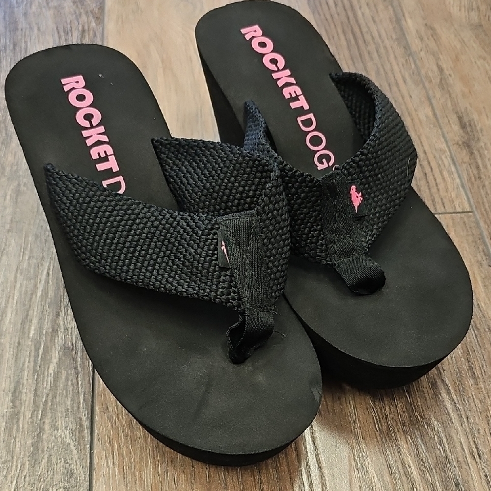 Rocket Dog, Black, Sandals, Wedges, Y2k, Vintage, Retro, Classic, 2000s, Summer